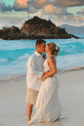 Destination Beach Wedding Coupl Kissing